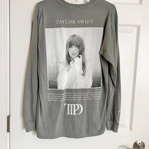 Taylor Swift Grey TTPD Tracklist Long Sleeve T-Shirt